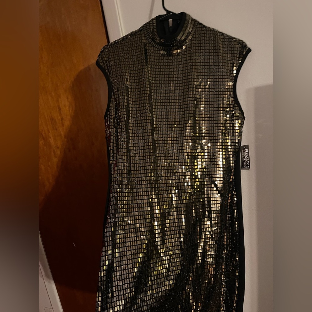 NY & Company brand new Gold & black stretch sleeveless party dress